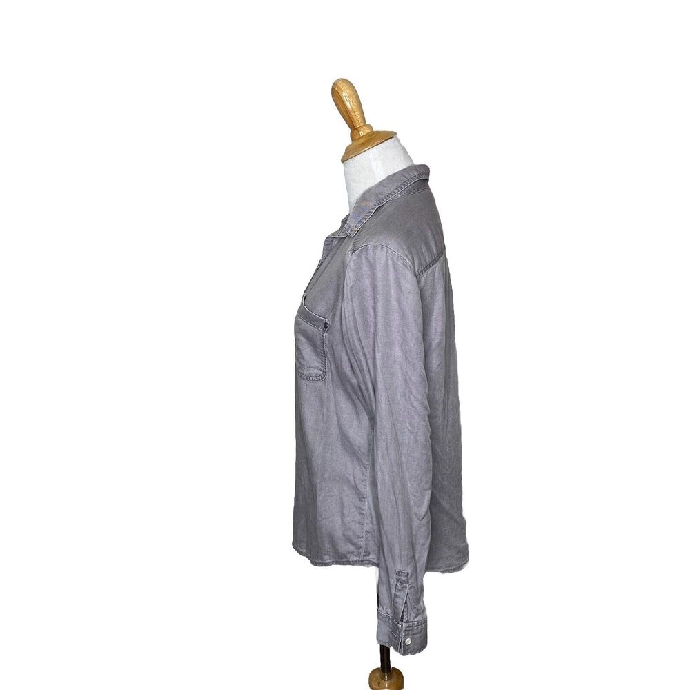 Rubbish Grey Gray Button Down Long Sleeve Shirt Size Small 100 % rayon - Picture 2 of 7